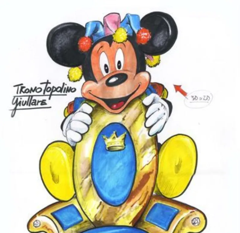 Progetto trono Topolino Jolly in 3D