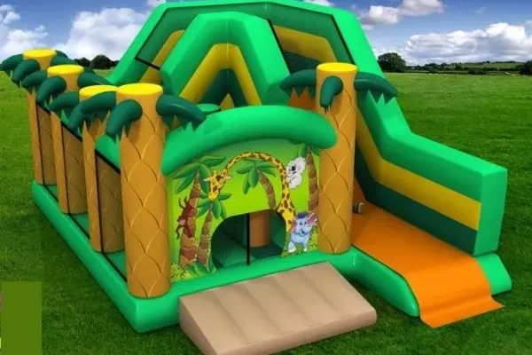 Gonfiabili Scivolo Jungle's Animals con ostacoli