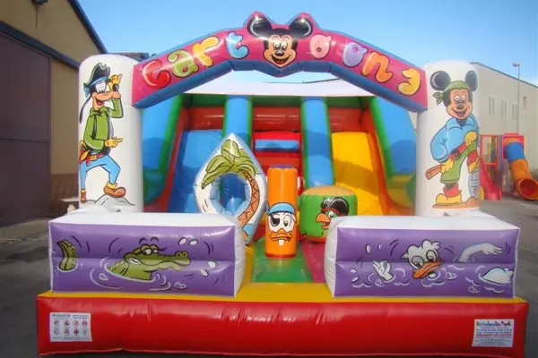 Mini Gonfiabili Scivolo con ostacoli Cartoon