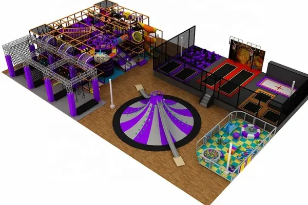 Parco Giochi Completo con Vulcano e Trampoline Park