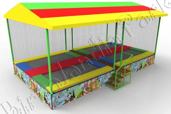 Progetto Trampolino elastico a 4 postazioni con copertura
