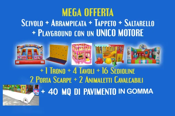 Scivolo + Arrampicata + Tappeto + Saltarello + Playground
