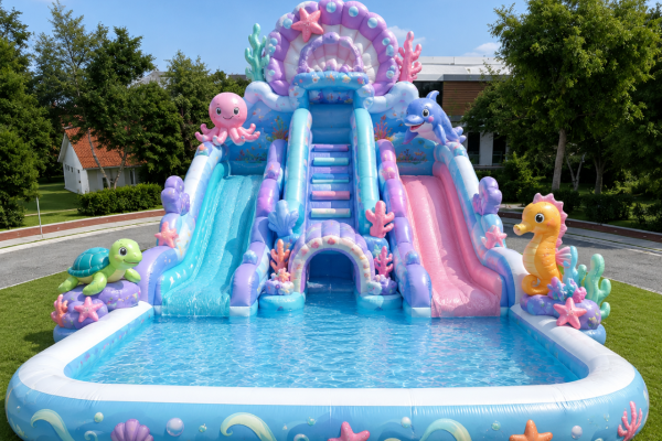 Scivolo Gonfiabile Marino con piscina
